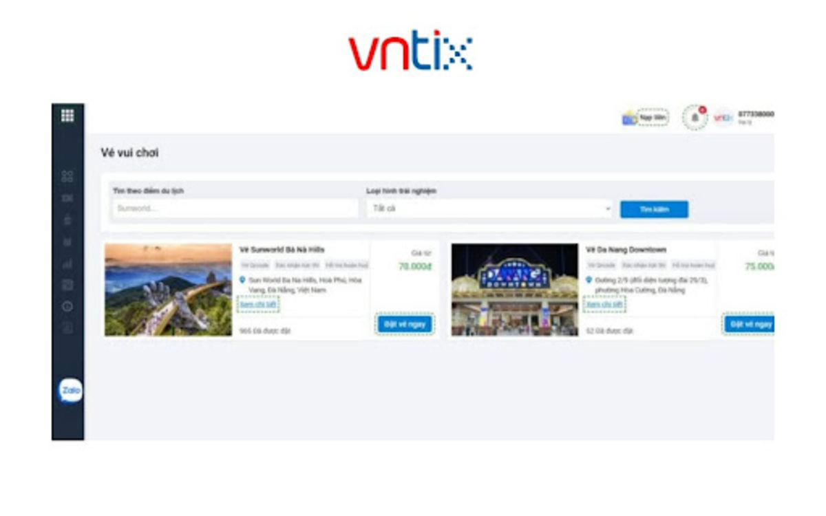 vntix 2025 - Phần mềm bán vé du lịch B2B được ưa chuộng